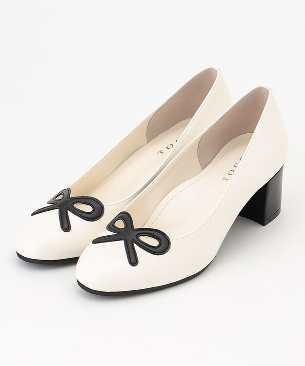 TOCCA 【晴雨兼用・抗菌消臭・防水】FRENCH RIBBON RAINPUMPS レインパンプス アイボリー系