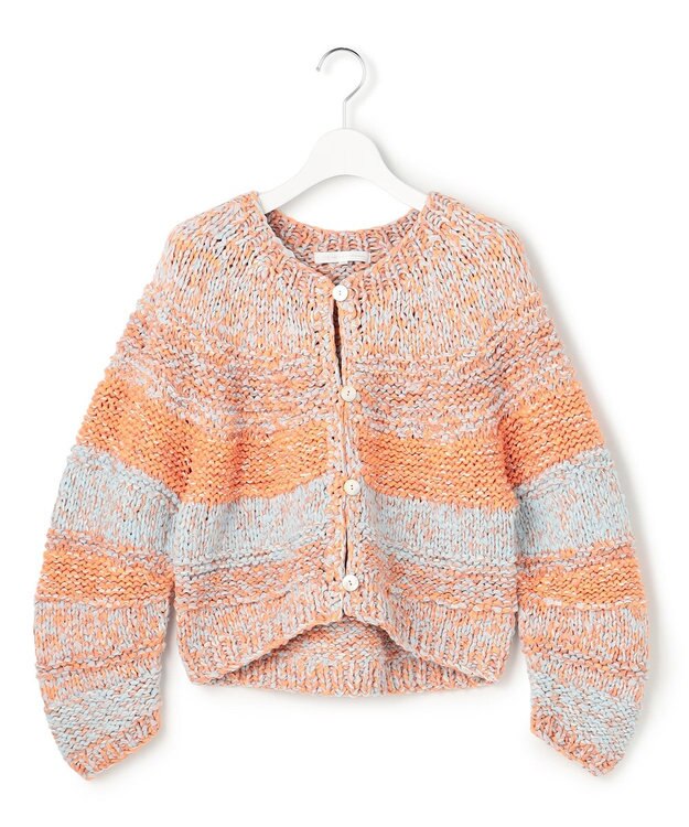 23区 【GOLD LABEL】ファンシーミックスハンドニット カーディガン オレンジ系3