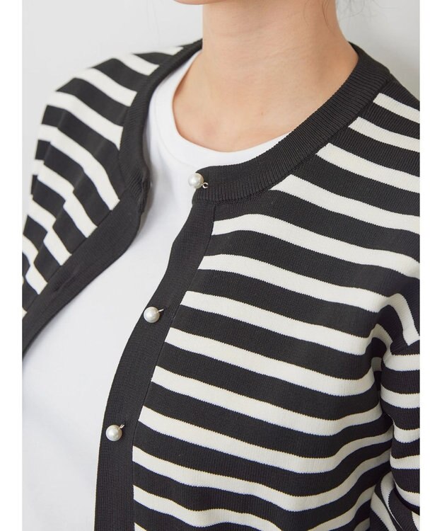 AMERICAN HOLIC エコカルットボーダークルーネックカーディガン Border