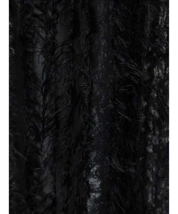 Green Parks ボウタイ付きフェザーノースリーブプルオーバー Black