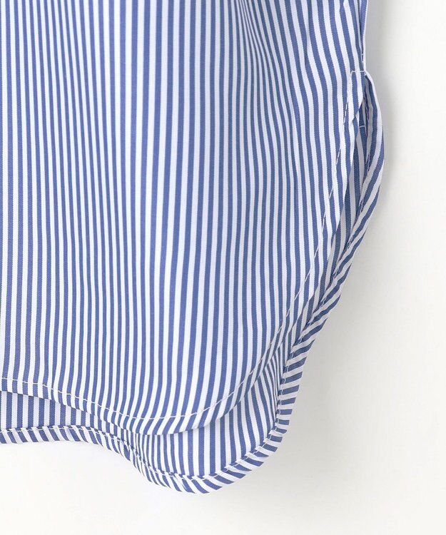 ANY レイヤード風チュニック グレー×ブルーストライプ