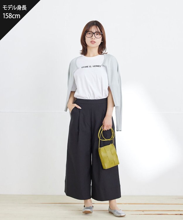 Tiaclasse 【洗える】刺繍ロゴシンプルTシャツ オフホワイト