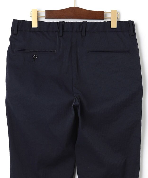 J.PRESS MEN メカニカルストレッチ ヘリンボンパンツ ネイビー系