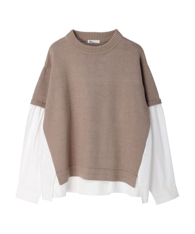 CRAFT STANDARD BOUTIQUE シャツドッキングニットプルオーバー Beige Mixture