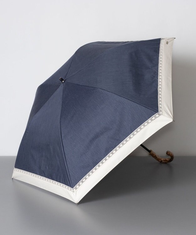 Blao（ブラオ）バイカラー柄 プチ折り晴雨兼用傘（トップフラット折傘 
