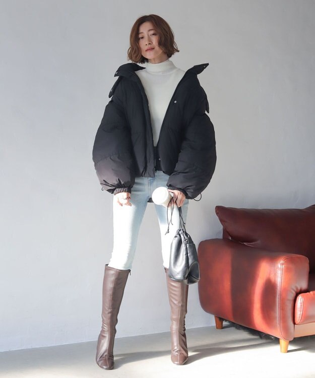 WEGO 【25年秋冬新作/SMサイズ展開】2WAYフードパファーブルゾン ブラック