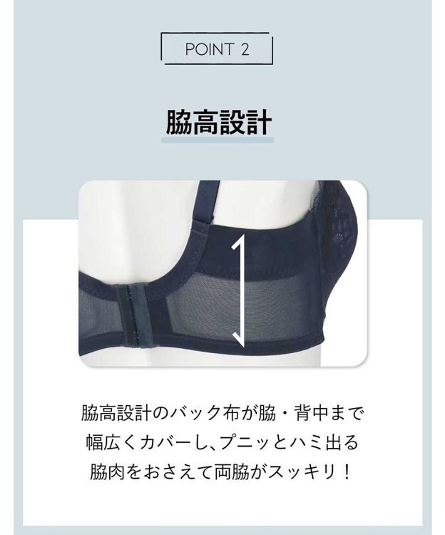 AMPHI ノンワイヤーブラ フルカップ グラマーさんにおすすめ 脇高設計 【しっかりささえてすっきり脇寄せブラ】 バストをしっかり支える 4Lまで展開 ブラジャー BBJ303 アンフィ／ワコール コン