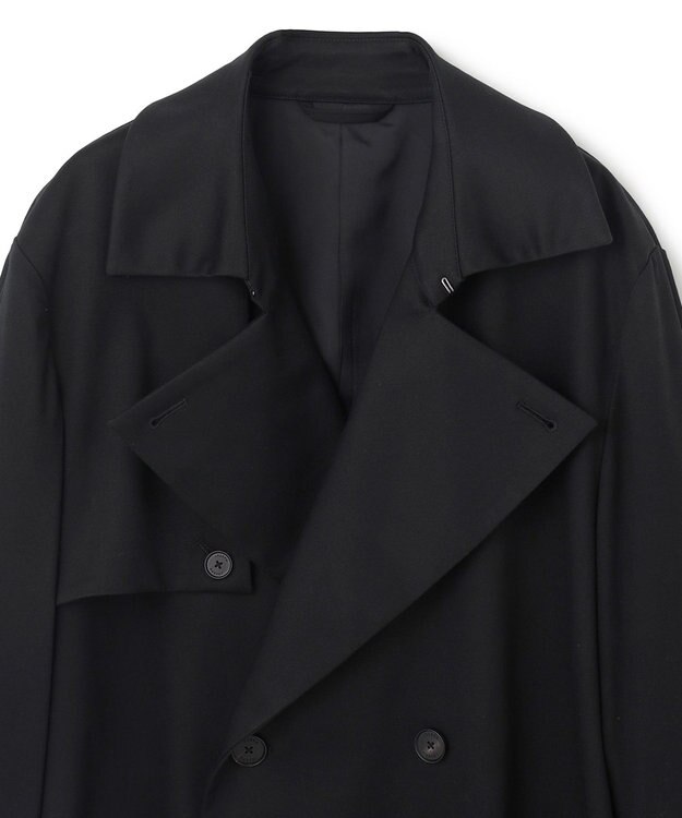 JOSEPH HOMME スムースサテンストレッチ　トレンチコート ブラック系