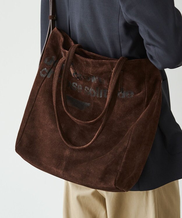 russet ステンシルデザインスエード2WAYトートバッグ(CE-1639) D.Brown