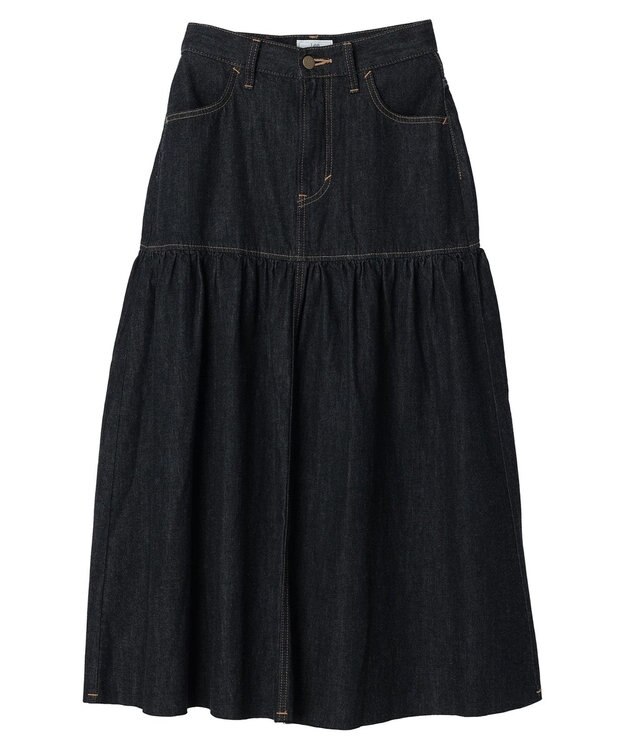 earth music&ecology Ｌｅｅ×ｅ．ｍ．ａ．ｅ．デニムフリルスカート Indigo
