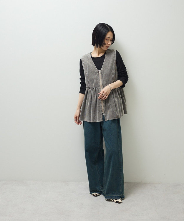 Green Parks ・ＥＬＥＮＣＡＲＥ　ＤＵＥ　ケミカルコーデュロイベスト Gray