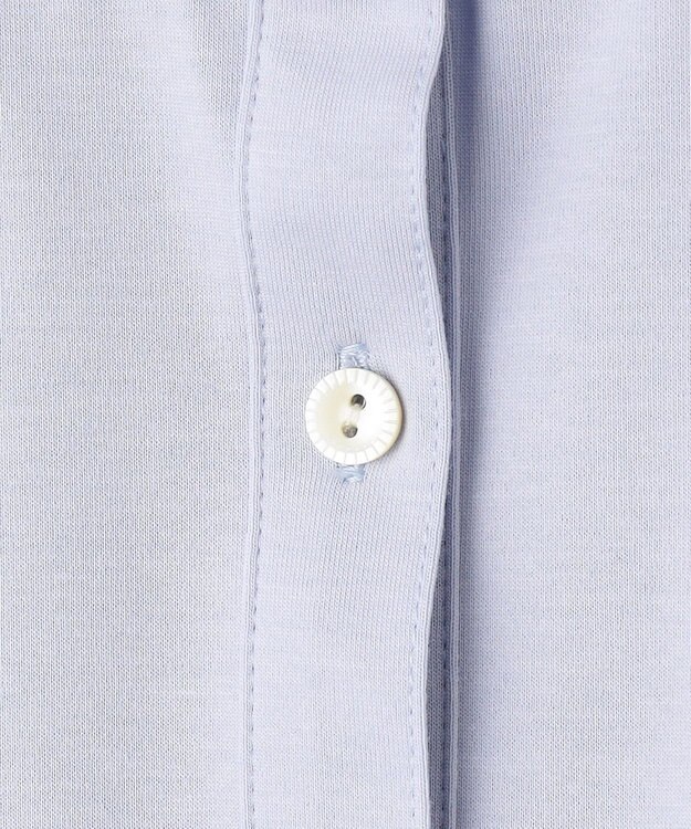 J.PRESS LADIES 【洗える】プレーティングジャージー バンドカラー カットソー サックス系