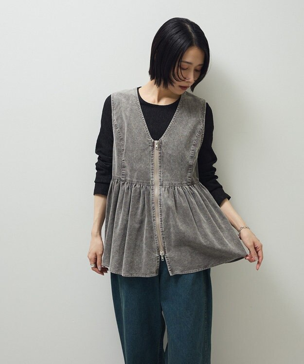 Green Parks ・ＥＬＥＮＣＡＲＥ　ＤＵＥ　ケミカルコーデュロイベスト Gray