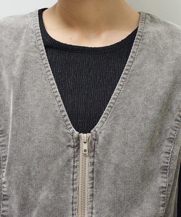 Green Parks ・ＥＬＥＮＣＡＲＥ　ＤＵＥ　ケミカルコーデュロイベスト Gray