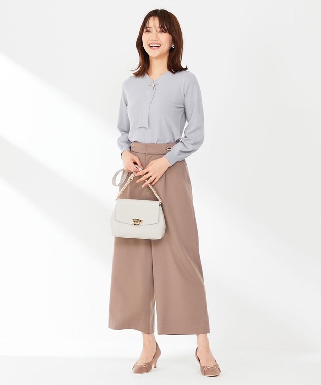 ANY SIS 【洗える】ボウタイ ニット アイスブルー