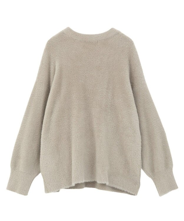 Green Parks シャギークルーネックニットプルオーバー Gray Beige