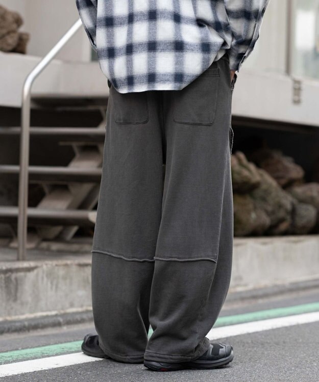 WEGO 【ユニセックス着用ITEM/ウエストゴム/MLサイズ展開】バルーン3Dスウェットパンツ ブラックその他