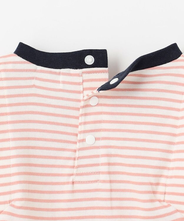 組曲 KIDS 【90-100㎝】リボンボーダー トップス ピンク系1