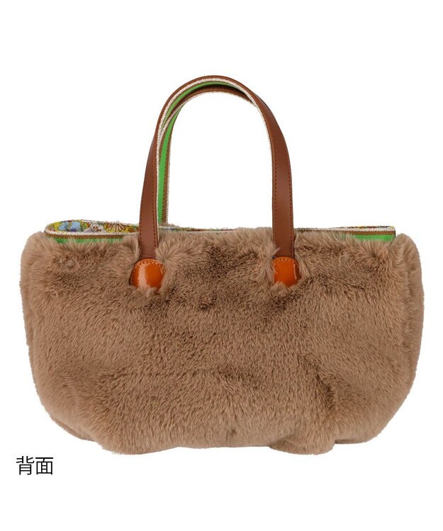 tsumori chisato CARRY キラネコファー ハンドバッグ 手提げ ブラウン