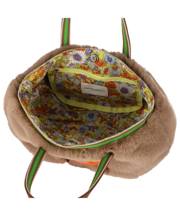 tsumori chisato CARRY キラネコファー ハンドバッグ 手提げ ブラウン