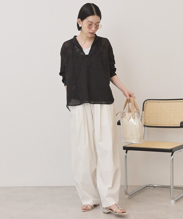 AMERICAN HOLIC スキッパーレースブラウス Black