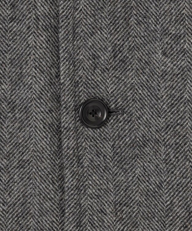 J.PRESS MEN 【JAPAN TWEED with REAL SHETLAND】ヘリンボーン バルカラーコート ブラック系2