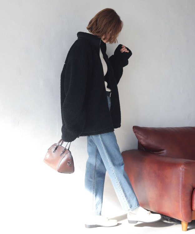 WEGO 【2025年秋冬新作アイテム/ユニセックス着用ITEM/SMLサイズ展開】ボアブルゾン ブラック