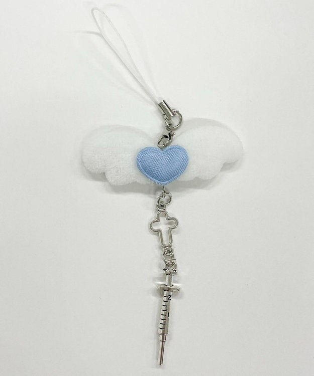 WEGO ハートエンジェルキーホルダー サックス