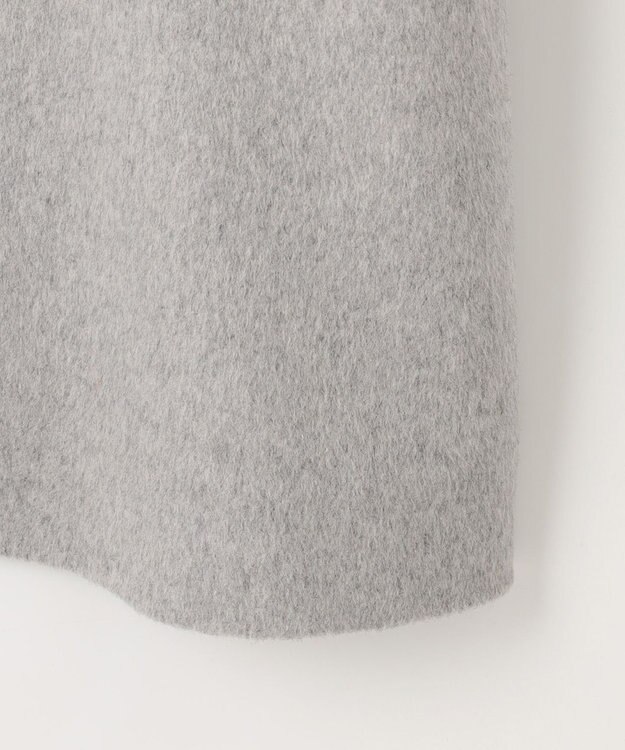 Feroux ウール混 Aラインコート ライトグレー系