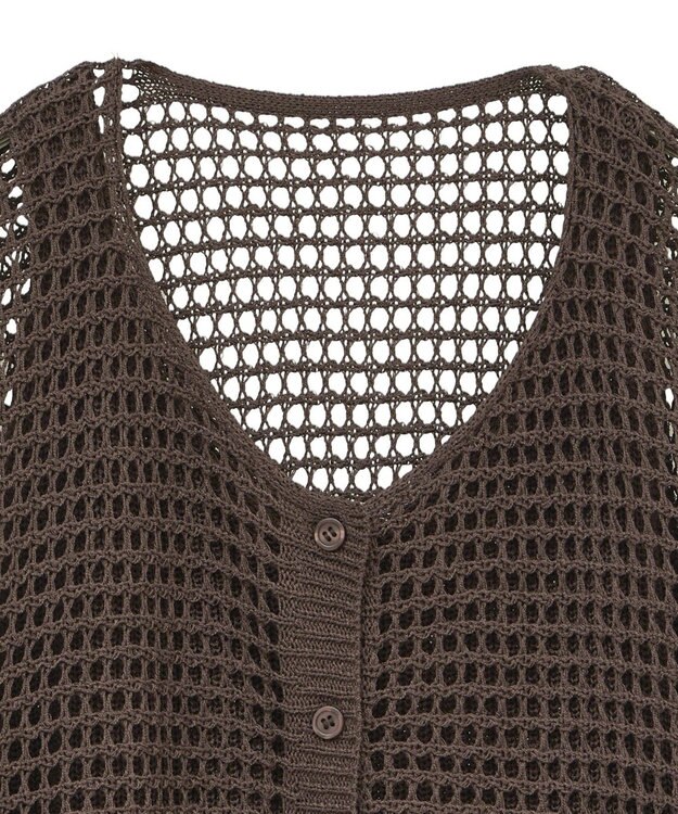 earth music&ecology ＳＥＴ２点メッシュニットカーディガン＋ビスチェ Brown