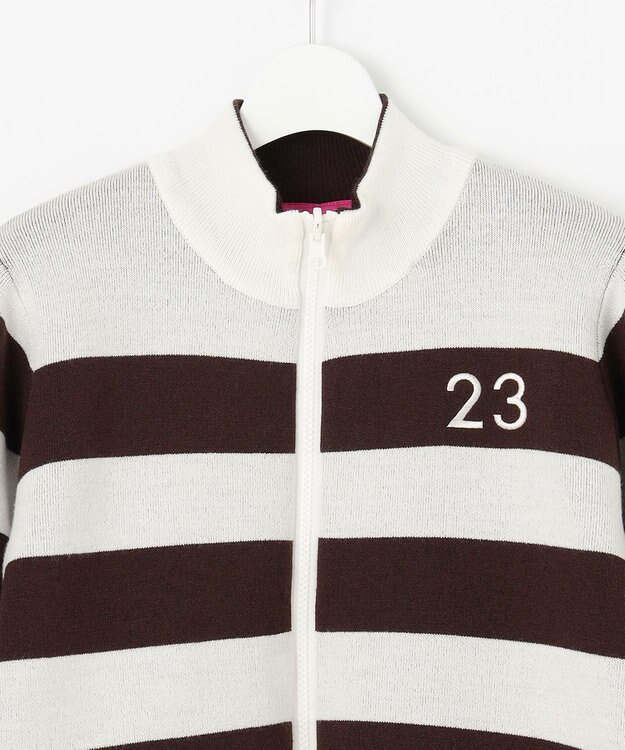 23区GOLF 【WOMEN】リバーシブルニットブルゾン ダークブラウン系2