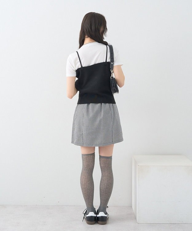 earth music&ecology ＳＥＴ２点コンパクトＴＥＥ＋マルチｗａｙニットビスチ Black