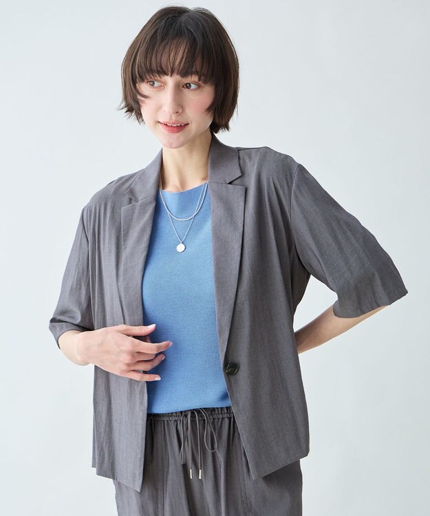 ANY L 7daysデイリーリラックスジャケット グレーシャンブレー（一部店舗限定色）