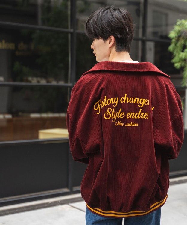 WEGO ヴィンテージコーデュロイスタジャン ワイン