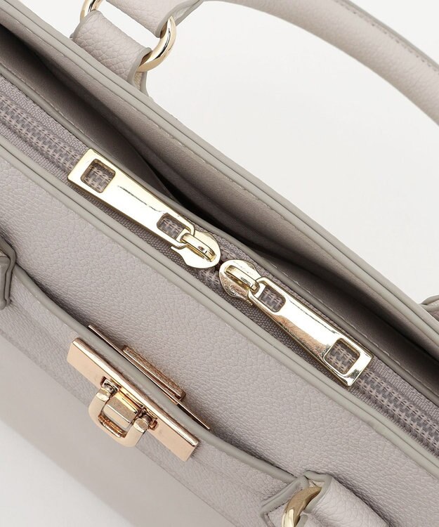 ANY SIS 【2WAY】ラインベルトブガッティ バッグ ライトグレー