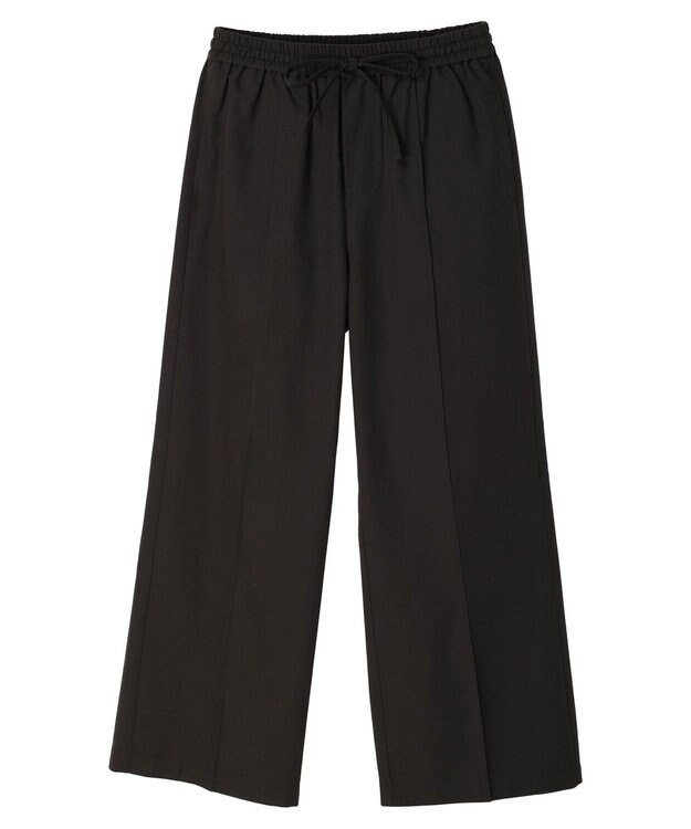 Green Parks 綿麻混イージーワイドパンツ Dark Gray
