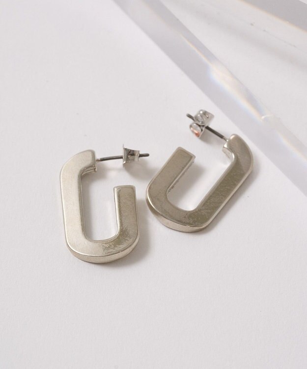 AMERICAN HOLIC メタルオーバルピアス Silver
