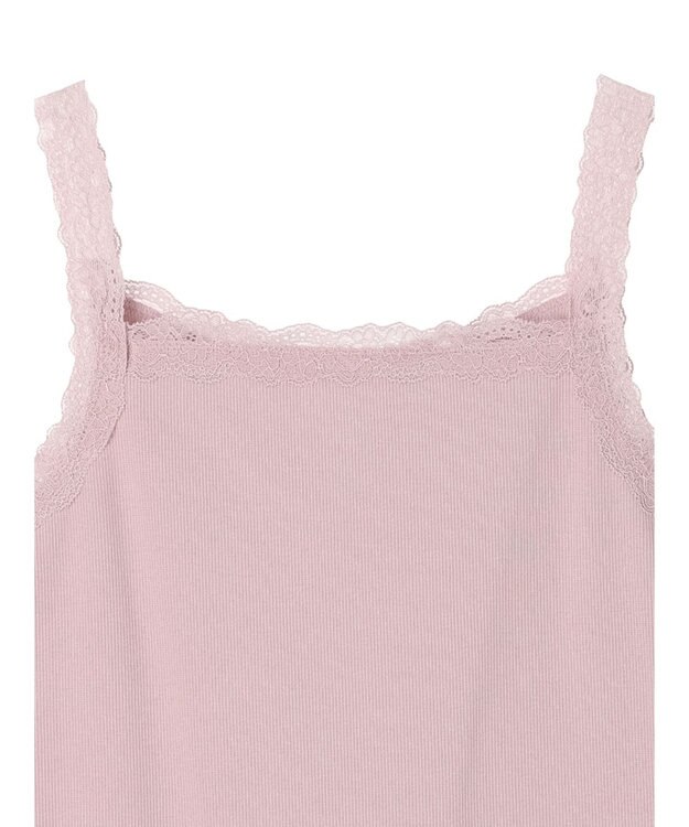 earth music&ecology ２ＷＡＹスクエア＆Vネックネックレースタンクトップ Pink