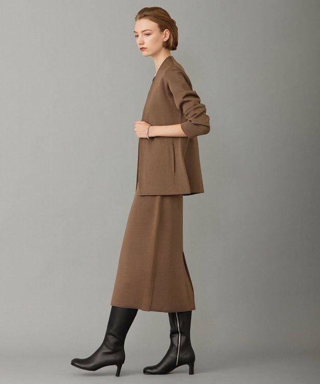 ICB 【洗える】シンセティックヤーンスムース ニットスカート モカ系