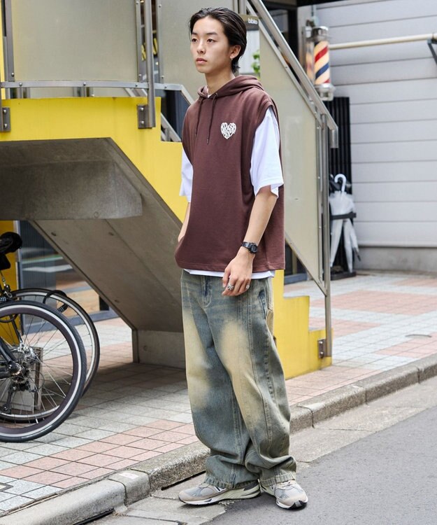 WEGO 【ユニセックス着用ITEM/2点SET】パーカーアンサンブルT（SS） ブラウン