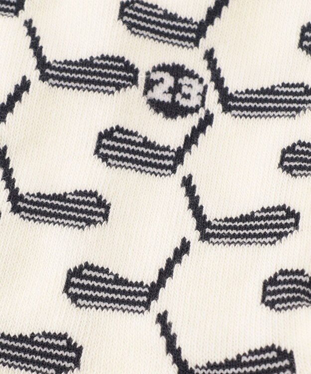 23区GOLF 【MEN】クラブ柄 ハーフソックス ホワイト系5