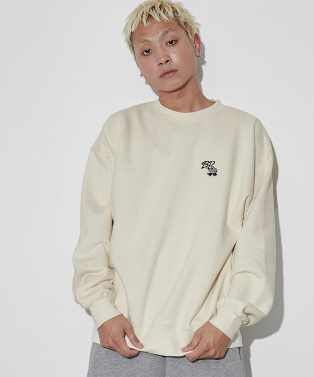 WEGO 【ユニセックス着用ITEM/裏起毛】別注BENDAVISワンポイントプルオーバー オフホワイト