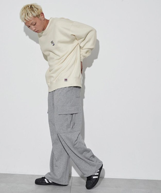 WEGO 【ユニセックス着用ITEM/裏起毛】別注BENDAVISワンポイントプルオーバー オフホワイト