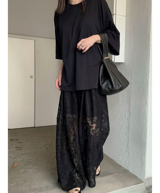 Green Parks レースタックパンツ Black