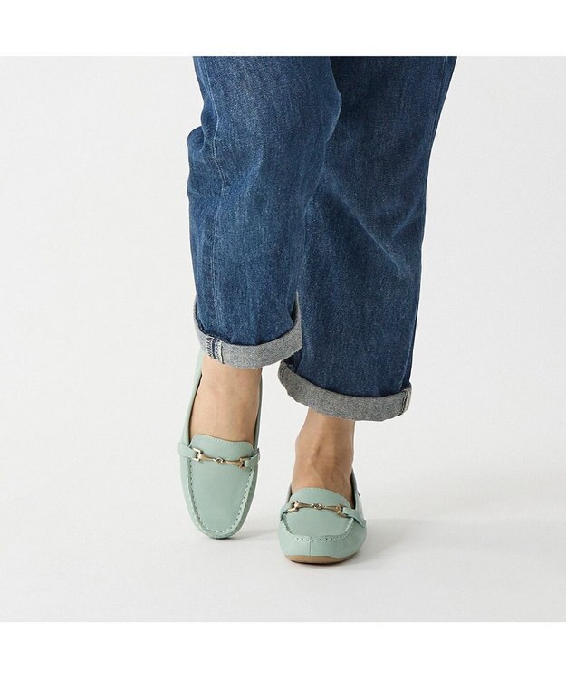 ing <ing>【3E】【サスティナブル】ビット付きモカシューズ グリーン