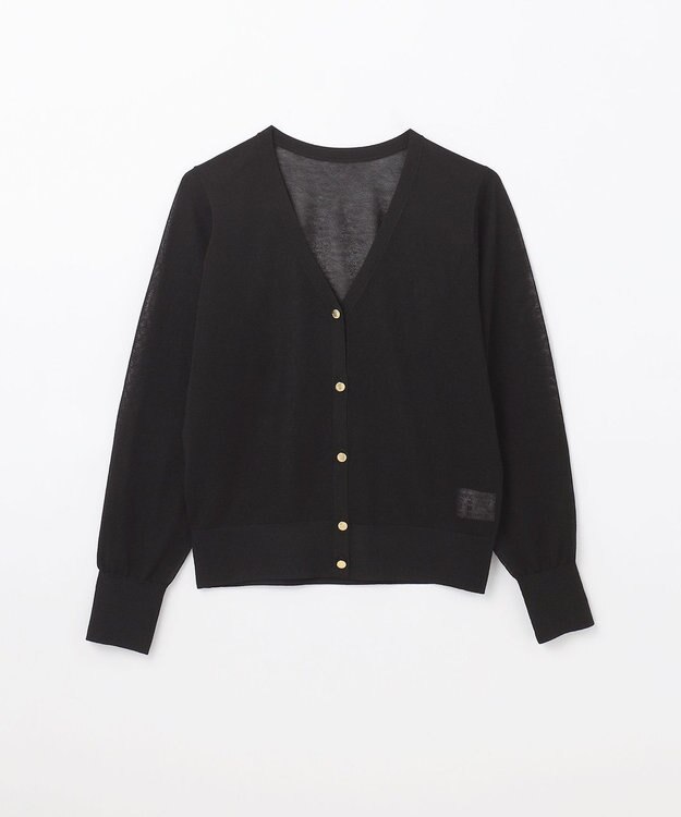 GRACE CONTINENTAL ラインVネックニットカーディガン ブラック