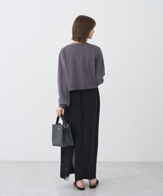 earth music&ecology シャイニーベロアスカート Black