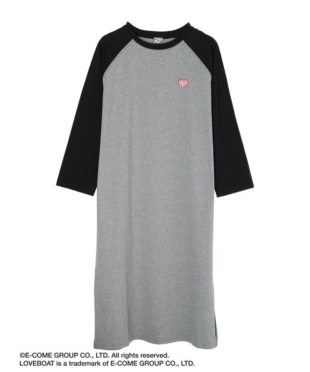 Green Parks ■別注　ＬＯＶＥ　ＢＯＡＴ　ラグランワンピース Gray
