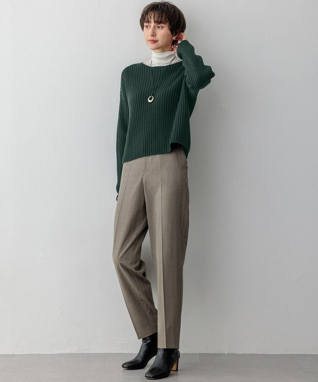 23区 【Oggi2月号掲載/洗える】カシミヤブレンド クロップド ニット グリーン系