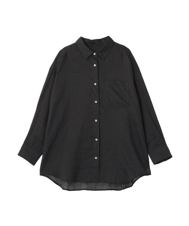 YECCA VECCA 3wayシアーリネンシャツ Black